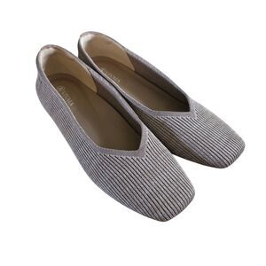 VIVAIA Margot 2.0 V-Cut Almond Taupe Gray Flats Women's EU 41.5 Square Toe